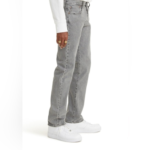 Levi's Men's 501 Orig Stretch Mid Rise Reg Fit Straight Leg Jeans - Size 42x32 - Picture 3 of 13